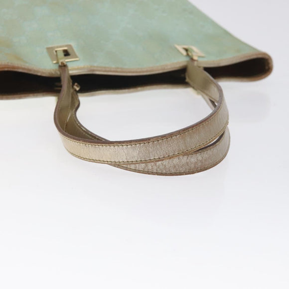 GUCCI GG Canvas Tote Bag Light Blue Gold 002 1099 Auth ti3205