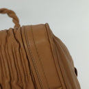 BALLY Hand Bag Leather Brown Gold Auth ti3209-13