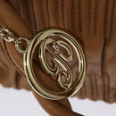 BALLY Hand Bag Leather Brown Gold Auth ti3209-14