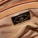 BALLY Hand Bag Leather Brown Gold Auth ti3209-15