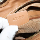 BALLY Hand Bag Leather Brown Gold Auth ti3209-21