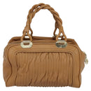 BALLY Hand Bag Leather Brown Gold Auth ti3209-3