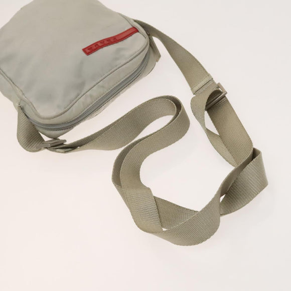 PRADA Sports Shoulder Bag Nylon 2Set Red Beige Silver Auth ti3215
