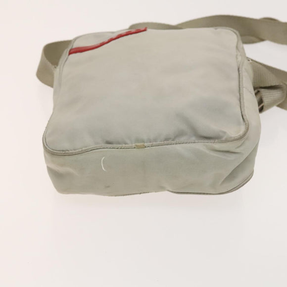 PRADA Sports Shoulder Bag Nylon 2Set Red Beige Silver Auth ti3215