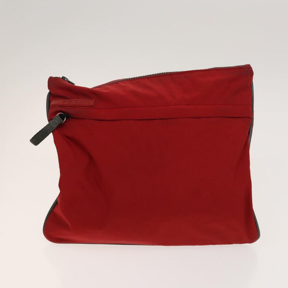 PRADA Sports Shoulder Bag Nylon 2Set Red Beige Silver Auth ti3215