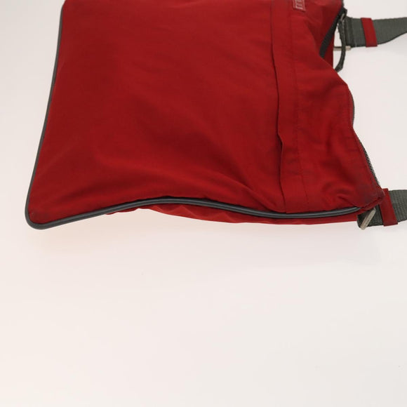 PRADA Sports Shoulder Bag Nylon 2Set Red Beige Silver Auth ti3215