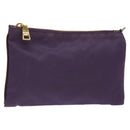 PRADA Pouch Nylon Purple Gold Auth ti3227-1