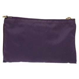 PRADA Pouch Nylon Purple Gold Auth ti3227 - 0