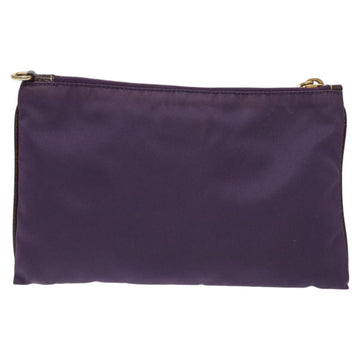 PRADA Pouch Nylon Purple Gold Auth ti3227 - 0
