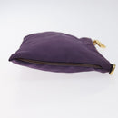 PRADA Pouch Nylon Purple Gold Auth ti3227-3