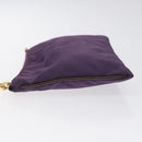 PRADA Pouch Nylon Purple Gold Auth ti3227-4