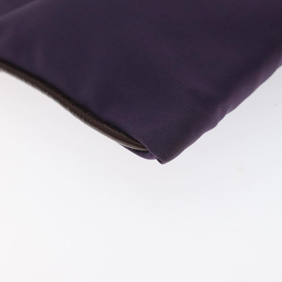 PRADA Pouch Nylon Purple Gold Auth ti3227