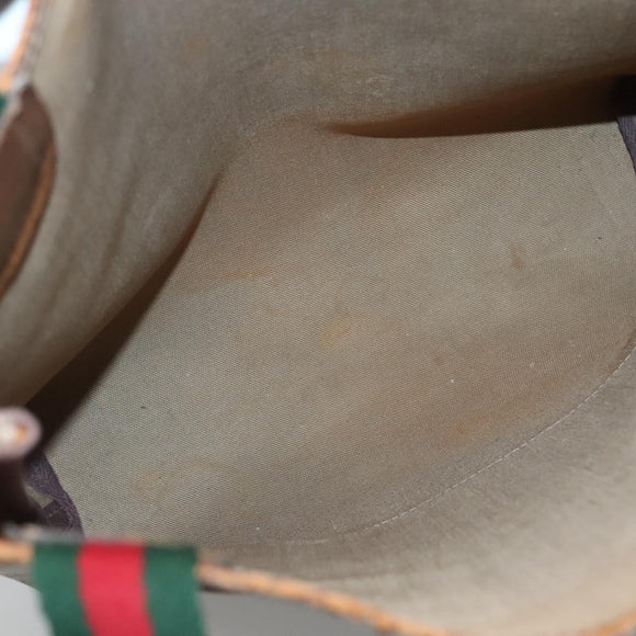 GUCCI GG Supreme Web Sherry Line Tote Bag PVC Beige Gold 39 002 4487 Auth ti3236