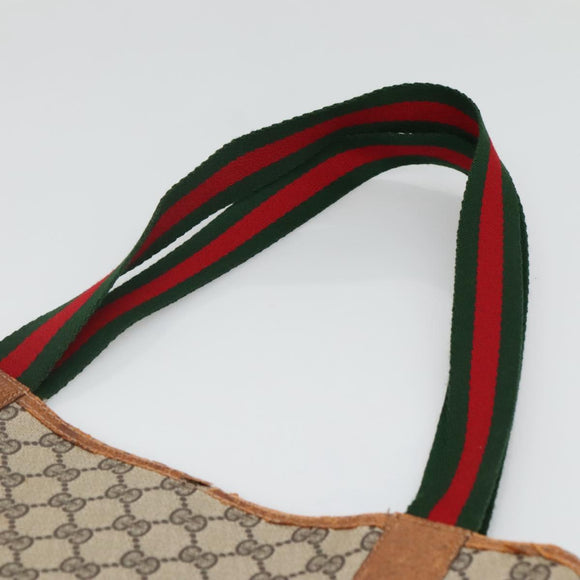 GUCCI GG Supreme Web Sherry Line Tote Bag PVC Beige Gold 39 002 4487 Auth ti3236