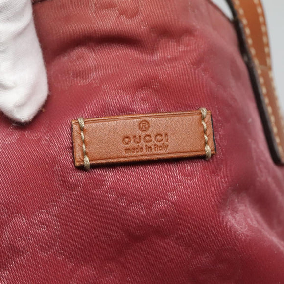 GUCCI GG Canvas Tote Bag Nylon Pink Silver 282439 Auth ti3238