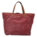 GUCCI GG Canvas Tote Bag Nylon Pink Silver 282439 Auth ti3238-13