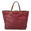 GUCCI GG Canvas Tote Bag Nylon Pink Silver 282439 Auth ti3238-2