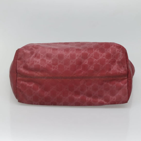 GUCCI GG Canvas Tote Bag Nylon Pink Silver 282439 Auth ti3238