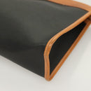 Christian Dior Clutch Bag PVC Black Gold Auth ti3240-10