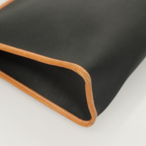 Christian Dior Clutch Bag PVC Black Gold Auth ti3240