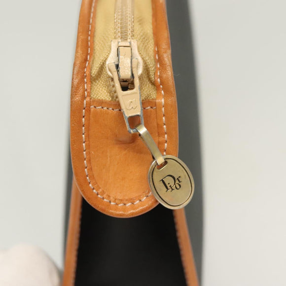 Christian Dior Clutch Bag PVC Black Gold Auth ti3240