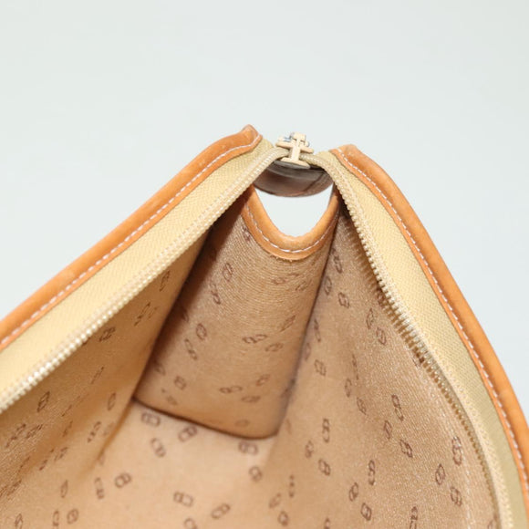 Christian Dior Clutch Bag PVC Black Gold Auth ti3240