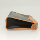 Christian Dior Clutch Bag PVC Black Gold Auth ti3240-4