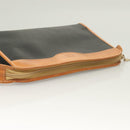 Christian Dior Clutch Bag PVC Black Gold Auth ti3240-7