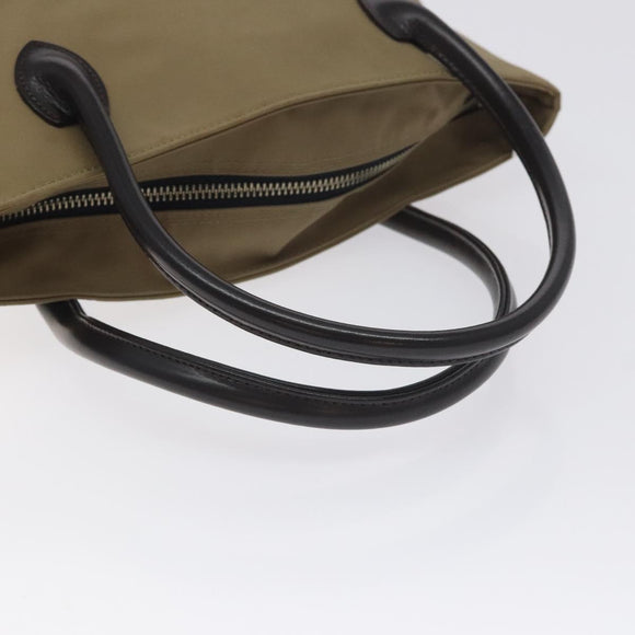 BURBERRY Nova Check Blue Label Tote Bag Nylon Beige Silver Auth ti3241