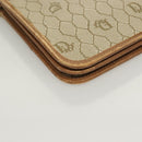 Christian Dior Honeycomb Canvas Chain Shoulder Bag PVC Beige Gold Auth ti3242-9