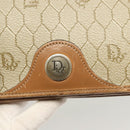 Christian Dior Honeycomb Canvas Chain Shoulder Bag PVC Beige Gold Auth ti3242-10