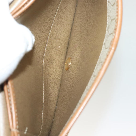 Christian Dior Honeycomb Canvas Chain Shoulder Bag PVC Beige Gold Auth ti3242