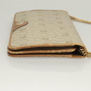 Christian Dior Honeycomb Canvas Chain Shoulder Bag PVC Beige Gold Auth ti3242-3