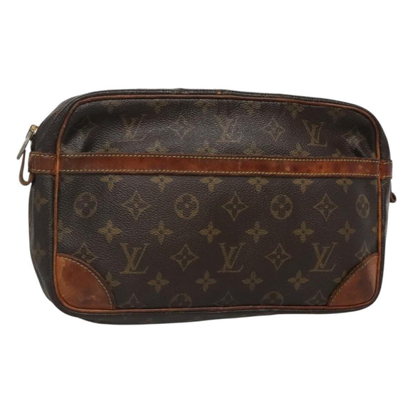 LOUIS VUITTON Monogram Compiegne 28 Clutch Bag M51845 LV Auth ti3246