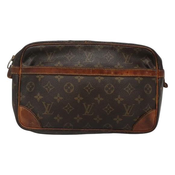 LOUIS VUITTON Monogram Compiegne 28 Clutch Bag M51845 LV Auth ti3246