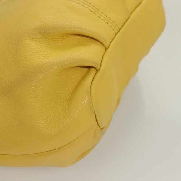 BURBERRY Blue Label Shoulder Bag Leather Yellow Gold Auth ti3250