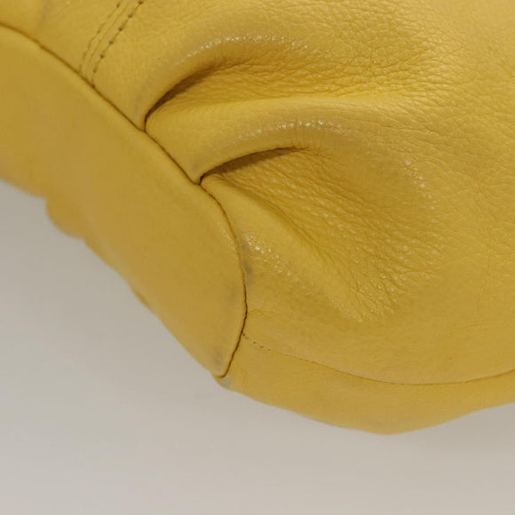 BURBERRY Blue Label Shoulder Bag Leather Yellow Gold Auth ti3250