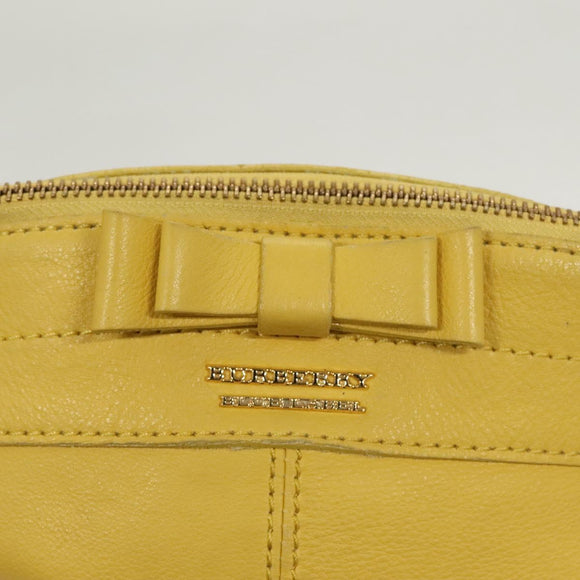 BURBERRY Blue Label Shoulder Bag Leather Yellow Gold Auth ti3250
