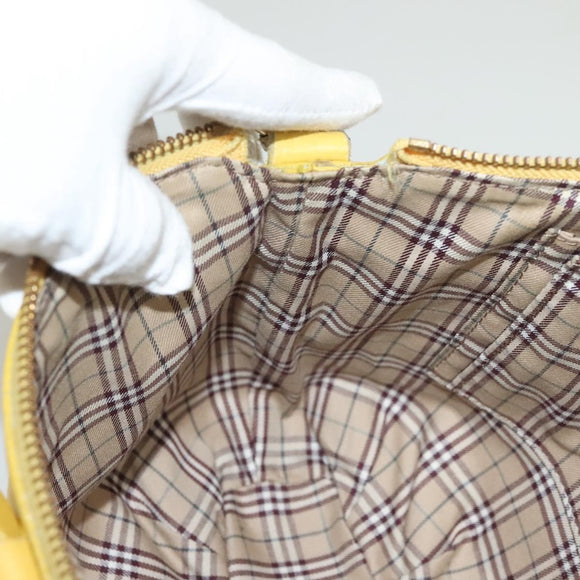 BURBERRY Blue Label Shoulder Bag Leather Yellow Gold Auth ti3250