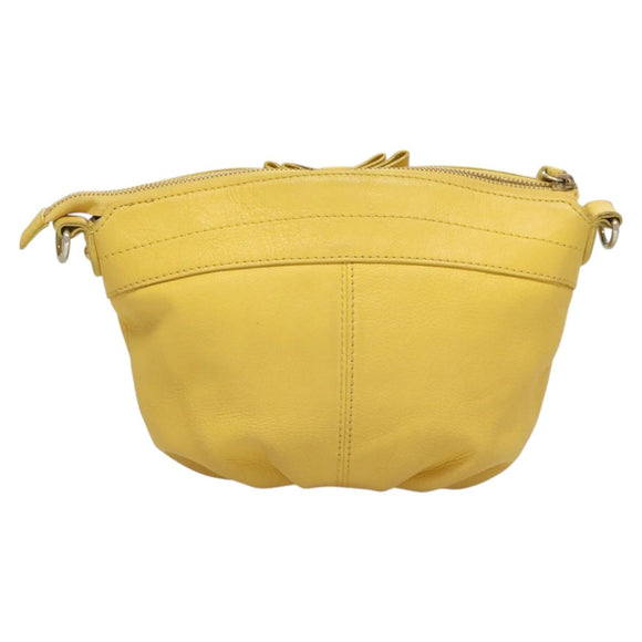 BURBERRY Blue Label Shoulder Bag Leather Yellow Gold Auth ti3250