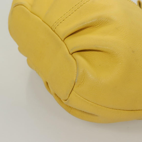 BURBERRY Blue Label Shoulder Bag Leather Yellow Gold Auth ti3250