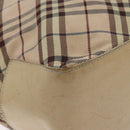 BURBERRY Nova Check Blue Label Tote Bag Nylon Beige Silver Auth ti3252-14