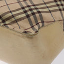 BURBERRY Nova Check Blue Label Tote Bag Nylon Beige Silver Auth ti3252-15