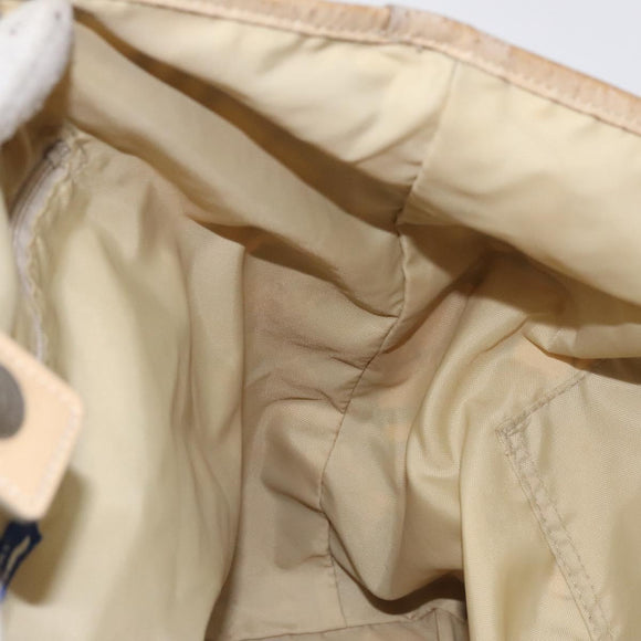 BURBERRY Nova Check Blue Label Tote Bag Nylon Beige Silver Auth ti3252