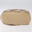 BURBERRY Nova Check Blue Label Tote Bag Nylon Beige Silver Auth ti3252-5