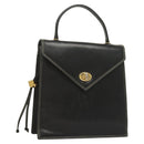 BALLY Hand Bag Leather Black Gold Auth ti3253-1