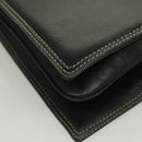 BALLY Hand Bag Leather Black Gold Auth ti3253-16