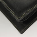 BALLY Hand Bag Leather Black Gold Auth ti3253-17