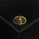 BALLY Hand Bag Leather Black Gold Auth ti3253-9