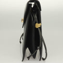 BALLY Hand Bag Leather Black Gold Auth ti3253-3